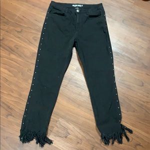Black High Waist Studded Jeans